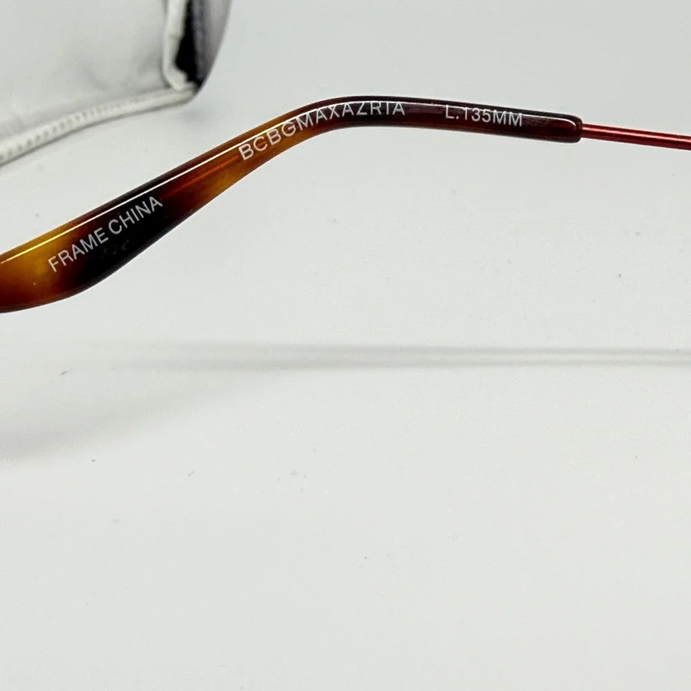 BCBGMAXAZRIA Astrid Wine Tortoise Shell Round‎ Eyeglasses Frame Women 21345